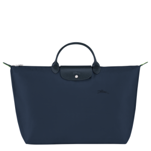 Longchamp Le Pliage Green L Canvas, Recycled canvas Women's Travel Bags Blue | 742-EQNCBP