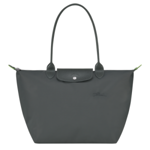 Longchamp Le Pliage Green L Canvas, Recycled canvas Women's Shoulder Bags Grey | 813-KXWCBL