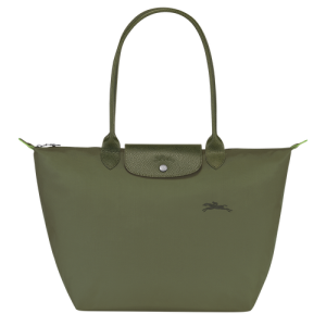 Longchamp Le Pliage Green L Canvas, Recycled canvas Women's Shoulder Bags Green | 976-JTOSWL