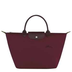 Longchamp Le Pliage Green M Canvas, Recycled canvas Women's Top-handle Bags Red | 503-ZHELCP