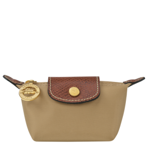 Longchamp Le Pliage Original Canvas, Recycled canvas Women's Coin Purses Beige | 435-MSPZBE