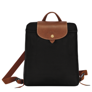 Longchamp Le Pliage Original Canvas, Recycled canvas Men's Backpacks Black | 653-DGVJNI