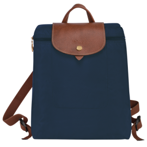 Longchamp Le Pliage Original Canvas, Recycled canvas Men's Backpacks Blue | 930-DZBMVF