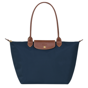 Longchamp Le Pliage Original L Canvas, Recycled canvas Women's Shoulder Bags Blue | 239-RQZNCW