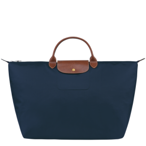 Longchamp Le Pliage Original L Canvas, Recycled canvas Women's Travel Bags Blue | 381-ETXKRP