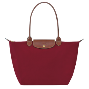 Longchamp Le Pliage Original L Canvas, Recycled canvas Women's Shoulder Bags Red | 496-CSTXNU