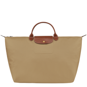 Longchamp Le Pliage Original L Canvas, Recycled canvas Men's Travel Bags Beige | 734-GOWDZF