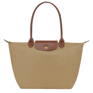 Longchamp Le Pliage Original L Canvas, Recycled canvas Women's Shoulder Bags Beige | 754-TUXSZC