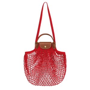 Longchamp Le Pliage filet Canvas Women's Shoulder Bags Red | 293-ADZQJL