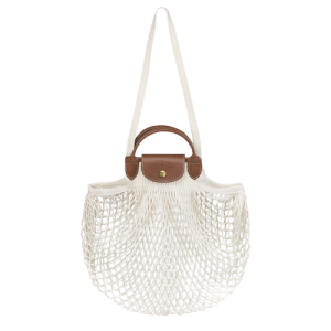 Longchamp Le Pliage filet Canvas Women's Shoulder Bags Beige | 693-GZMDAC