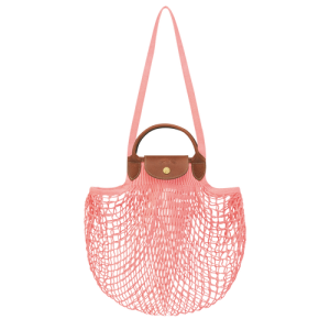 Longchamp Le Pliage filet Canvas Women's Shoulder Bags Pink | 790-QNKZFO