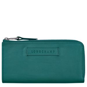 Longchamp Long 3D Leather Women's Wallets Green | 840-RQEICS