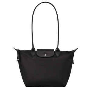 Longchamp Long Le Pliage Energy Canvas, Recycled canvas Women's Shoulder Bags Black | 349-LOCHRT