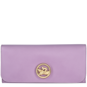 Longchamp Long continental Box-Trot Leather Women's Wallets Purple | 493-SGFWXZ