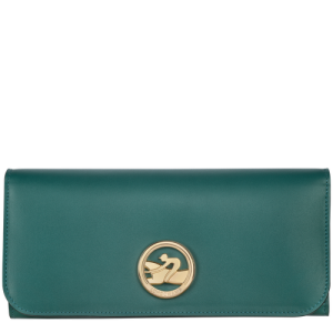 Longchamp Long continental Box-Trot Leather Women's Wallets Green | 908-CKZSML