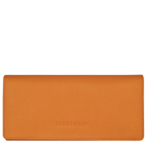 Longchamp Long continental Le Foulonné Leather Women's Wallets Orange | 590-QVLNXP