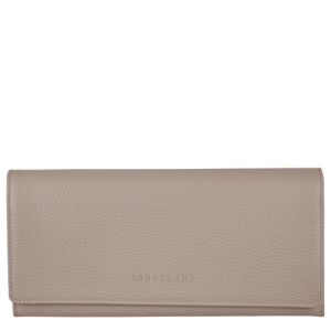 Longchamp Long continental Le Foulonné Leather Women's Wallets Grey | 713-MWEYHC