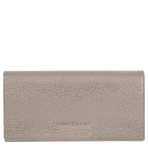 Longchamp Long continental Le Foulonné Leather Women's Wallets Grey | 803-YQLWEV