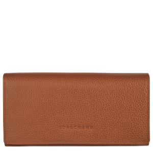 Longchamp Long continental Le Foulonné Leather Women's Wallets Brown | 809-VSGJBK