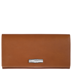 Longchamp Long continental Roseau Leather Women's Wallets Brown | 504-GPJYAR