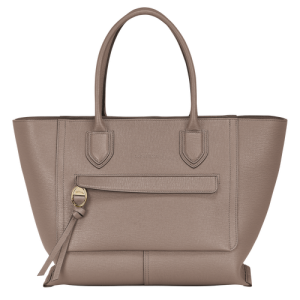 Longchamp Mailbox L Leather Women's Top-handle Bags Beige | 325-XCLIGT