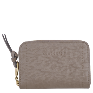 Longchamp Mailbox Leather Women's Coin Purses Beige | 984-OUPJXM