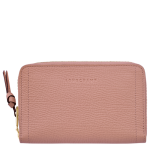 Longchamp Mailbox Leather Women's Compact Wallets Pink | 201-GVNBAK