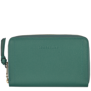 Longchamp Mailbox Leather Women's Compact Wallets Green | 623-HFBWRM