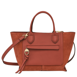 Longchamp Mailbox M Leather Women's Top-handle Bags Orange | 930-WXHNVG