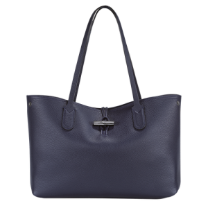 Longchamp Roseau Essential Leather Women's Shoulder Bags Blue | 512-AEGPUZ