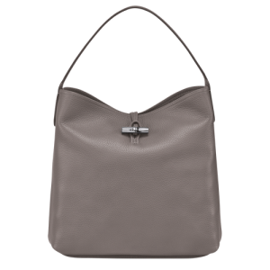 Longchamp Roseau Essential Leather Women's Shoulder Bags Grey | 728-MPBAIS