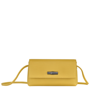 Longchamp Roseau Essential Leather Women's Pouches Yellow | 968-WNXJVH