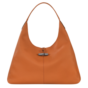 Longchamp Roseau Essential XL Leather Women's Shoulder Bags Orange | 195-RCWQHA