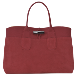 Longchamp Roseau L Leather Women's Top-handle Bags Red | 083-VABULR