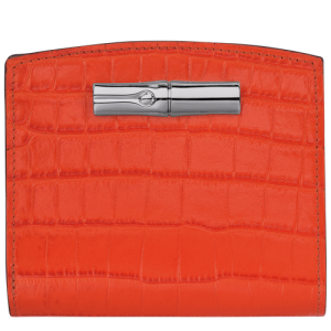 Longchamp Roseau Leather Women's Wallets Orange | 120-DBQLYJ