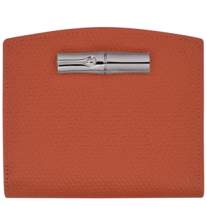 Longchamp Roseau Leather Women's Wallets Orange | 369-HVQDGW