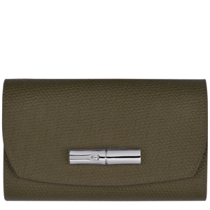 Longchamp Roseau Leather Women's Wallets Green | 390-VLTQUG