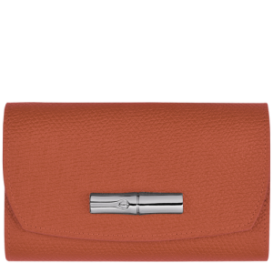 Longchamp Roseau Leather Women's Wallets Orange | 801-OMTVCX