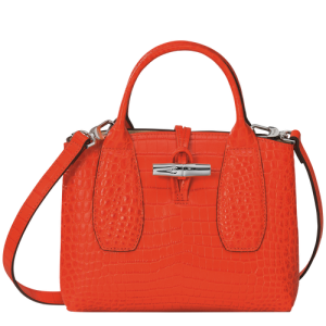 Longchamp Roseau S Leather Women's Top-handle Bags Orange | 179-NTAZPC