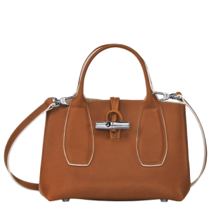 Longchamp Roseau S Leather Women's Top-handle Bags Brown | 231-NJHWVI