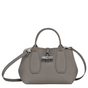 Longchamp Roseau S Leather Women's Top-handle Bags Grey | 892-SWKVGY