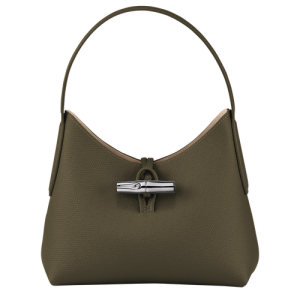 Longchamp Roseau XS Leather Women's Shoulder Bags Green | 789-REONYA