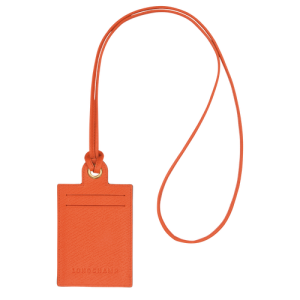 Longchamp épure Leather with necklace Men's Cardholders Orange | 378-FRTEYS